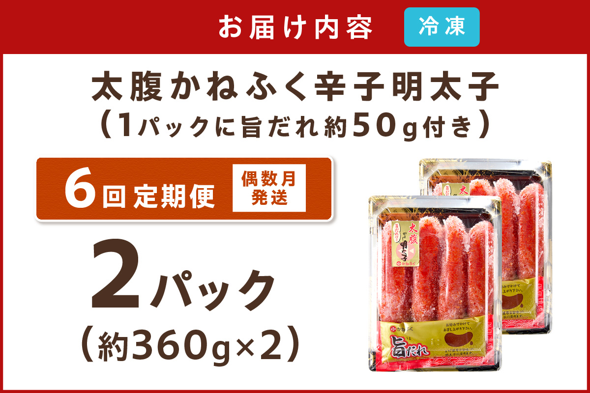 【I-004】かねふく明太子【隔月定期便(計6回発送)】