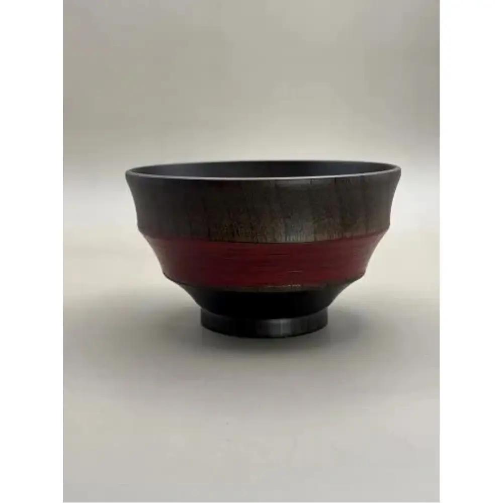筋刷毛目椀 黒漆
