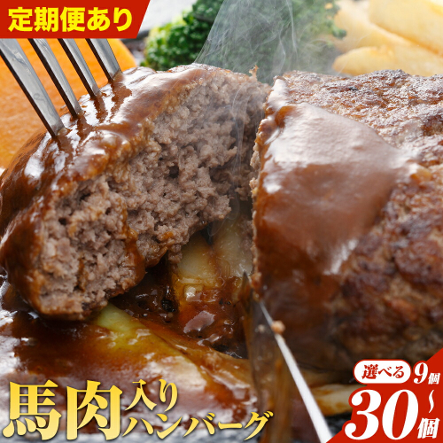 ハンバーグ 馬肉入り 手作りハンバーグ 9個 15個 30個 (1個：約150g)  定期便 ３ヶ月 6ヶ月 12ヶ月 馬肉ハンバーグ 肉 馬肉 手作り 肉の宮本《お申込み翌月から出荷》惣菜 おかず 肉 牛 豚