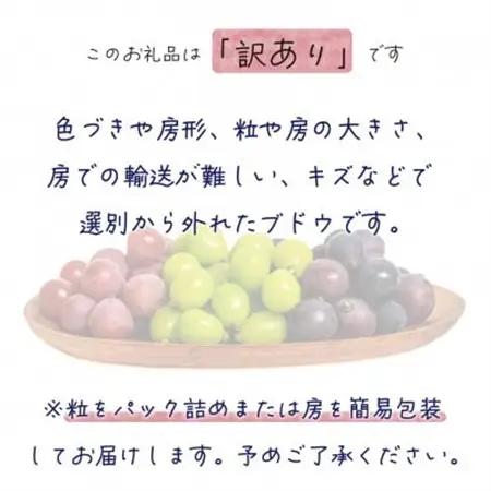 岡山　花笑み農園のブドウ『訳あり3種以上MIX』1kg　W3M-1【配送不可地域：離島・北海道・沖縄県】【1627779】