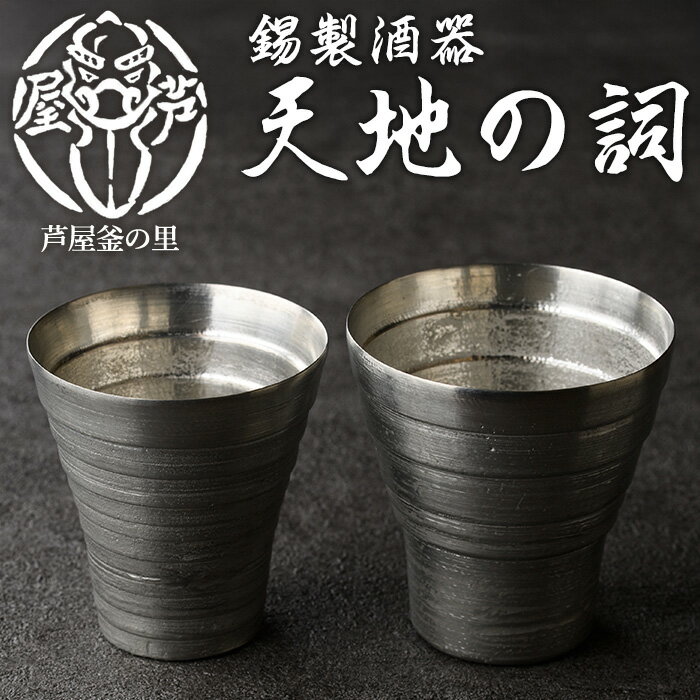 【ふるさと納税】芦屋鋳物「錫製酒器 天地の詞」(2点) 食器 日用品 ペア 酒器 生活用品 鋳物 錫 工芸品 民芸品 お祝い 贈物 贈り物 贈答 プレゼント ギフト 箱入り【芦屋釜の里】