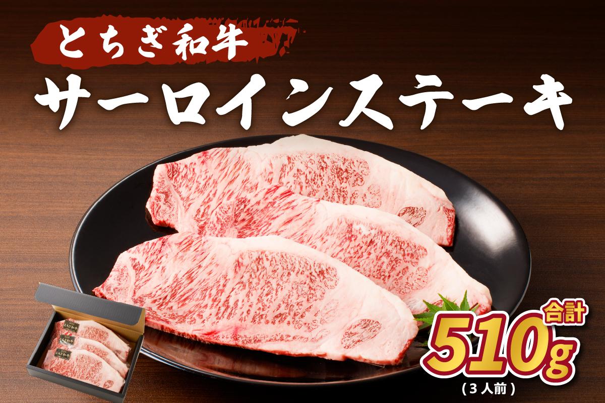 ns004-019 とちぎ和牛 サーロインステーキ510g(3人前)