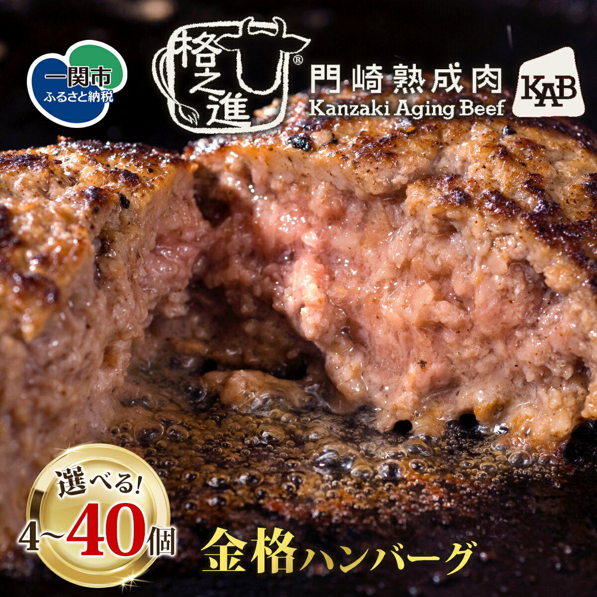 無添加 ハンバーグ 格之進(金格)120g×8個 セット 高級 国産 牛肉 白金豚 肉 冷凍 プレミアム ギフト 岩手 贈り物 夏ギフト 贈答用 お中元