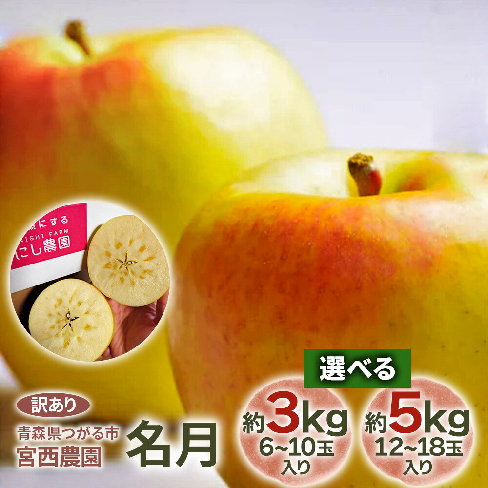 【ふるさと納税】[訳あり] 名月 糖度15度以上のりんご 3kg／5kg｜令和8年 2026年 訳アリ 訳あり 家庭用 青森産 津軽 つがる りんご リンゴ 果物 フルーツ 名月 めいげつ 青森りんご マタニティフード認定 [1049-1051]