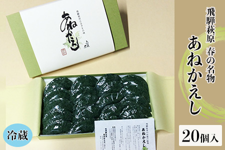 予約受付【期間限定】春の名物!! あねかえし 20個入り（2025年5月中旬～6月下旬頃発送） 冷蔵配送 和菓子 生菓子 よもぎ ヨモギ のうさん糀村【87-1】