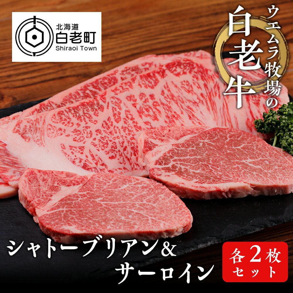 【ふるさと納税】 ウエムラ牧場の白老牛シャトーブリアン・サーロイン 各2枚セット和牛 牛肉 シャトーブリアン サーロイン ステーキ サーロインステーキ セット 肉料理 北海道ふるさと納税 白老 ふるさと納税 北海道