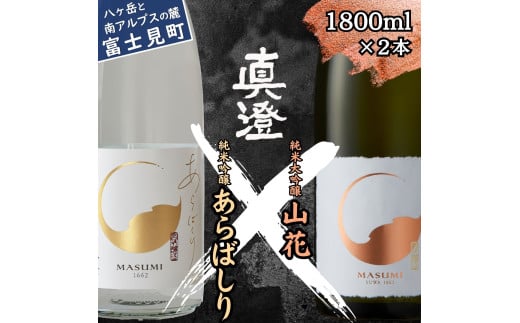 冬季限定 真澄 あらばしり 山花 飲み比べ セット 純米吟醸 生原酒 純米大吟醸酒 1800ml 2本 日本酒 地酒 酒 食中酒 数量限定 限定 宮坂醸造 老舗 諏訪五蔵 プレゼント ギフト 贈り物 贈答 家飲み 宅飲み 晩酌 お歳暮 父の日 母の日 信州 長野県 富士見町