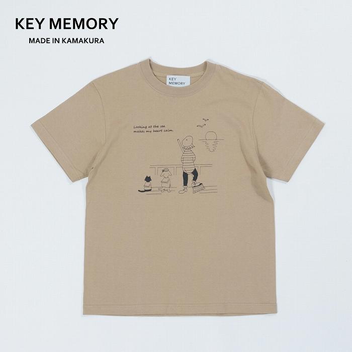 【ふるさと納税】《1》Sea heartイラストTシャツ BEIGE 【KEYMEMORY鎌倉】 | ふるさと 納税 楽天ふるさと 神奈川 ファッション ブランド 鎌倉 服 洋服 レディース メンズ 女性 男性 ナチュラル シンプル 可愛い かわいい おしゃれ 有名 人気 おすすめ