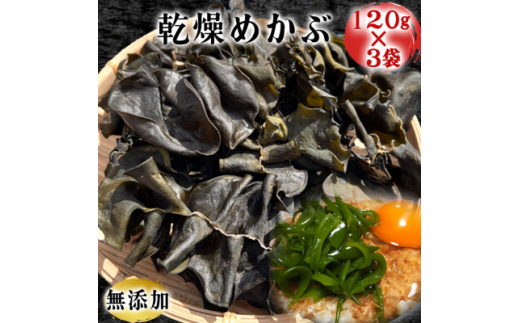 
岬だよりのコリコリ食感・粘り抜群の乾燥めかぶ　120g×3袋【1398934】
