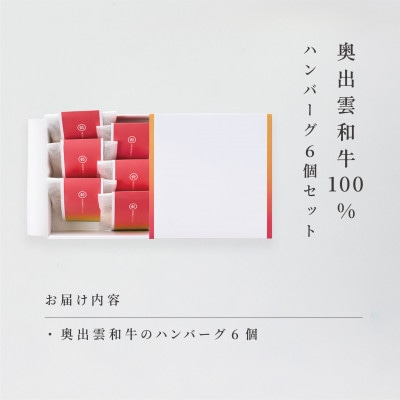 希少な奥出雲和牛100%のハンバーグ6個 和風玉ねぎソース付 【奥出雲NAORAI】(飯南町)【配送不可地域：離島】
