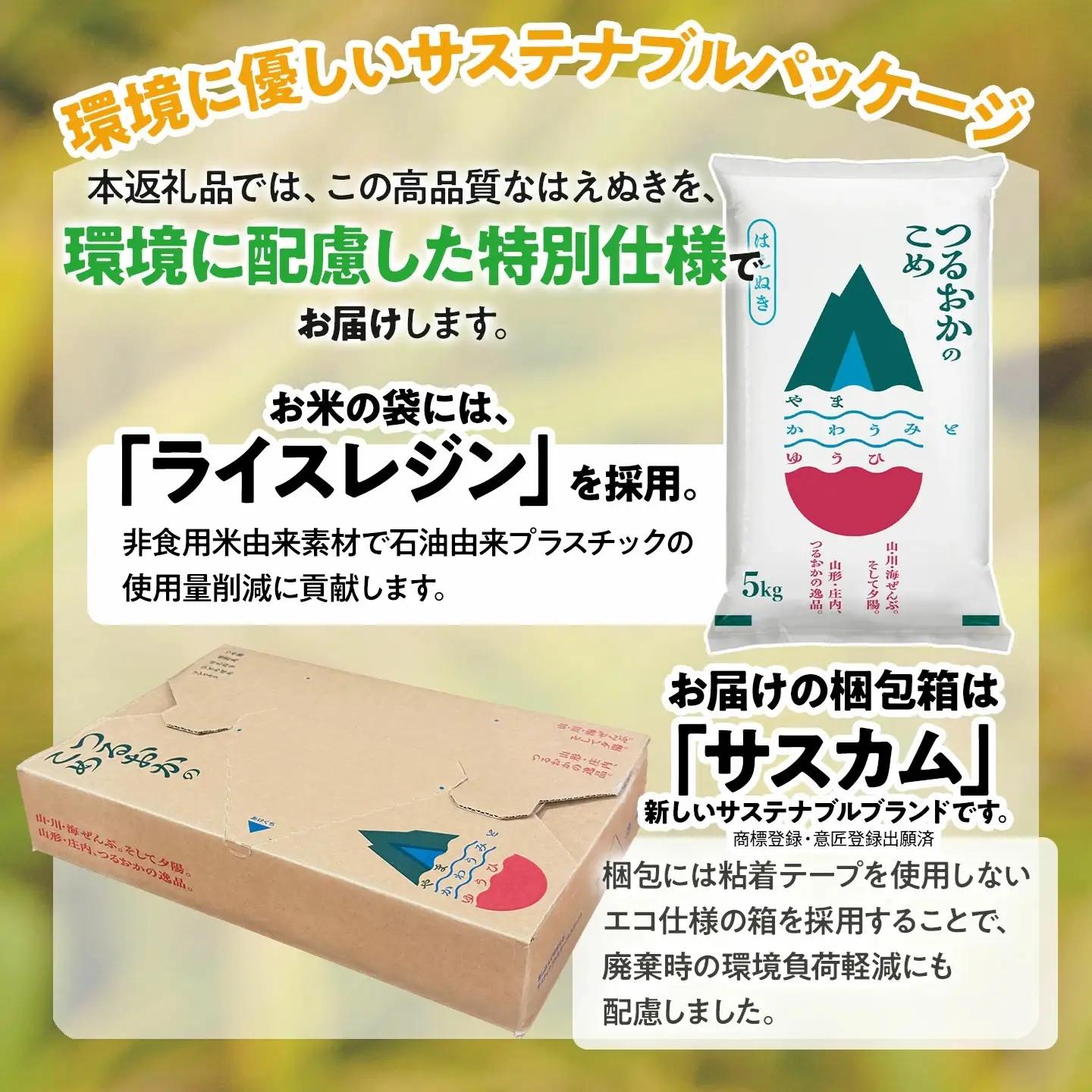 【令和7年産】 特別栽培米 はえぬき 玄米 5kg (5kg×1袋)　山形県 庄内産 　| 5キロ 米 お米 コメ 食品 ご飯 ごはん 美味しい おいしい ブランド米 庄内米 エコ包装 おすすめ 人気