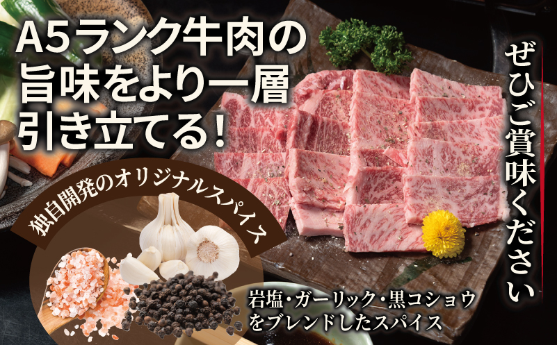 A5ランク 国産和牛 肩ロース 焼肉用 オリジナルスパイス  小分け少量パック（300g×1P）