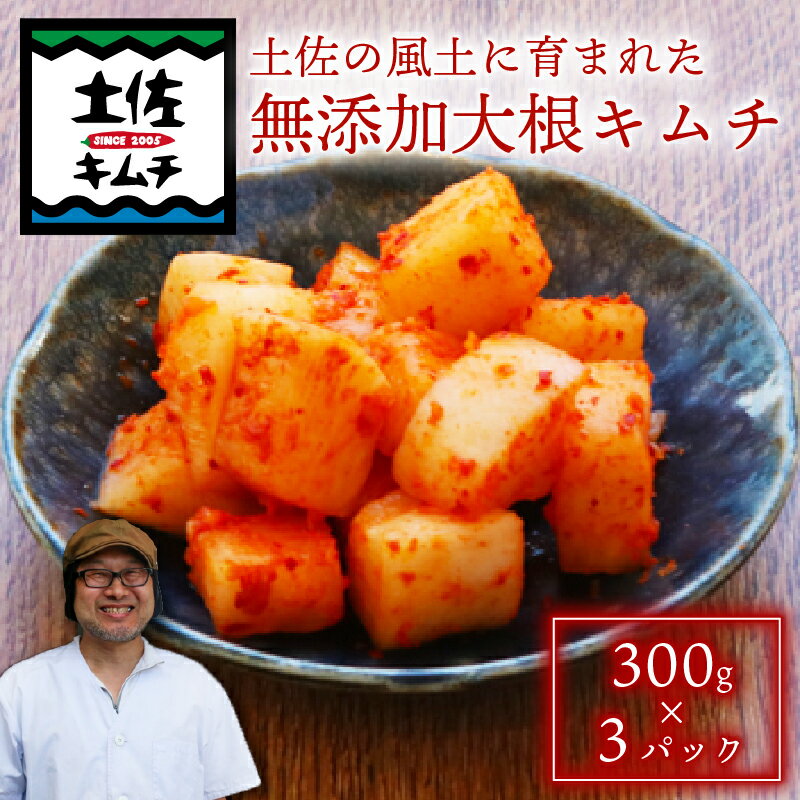 【ふるさと納税】 土佐キムチ 大根 300g×3パック 無添加 自然派 パリパリ キムチ 漬物 発酵 だいこん キムチ 手作り てづくり 韓国 高知県 南国市