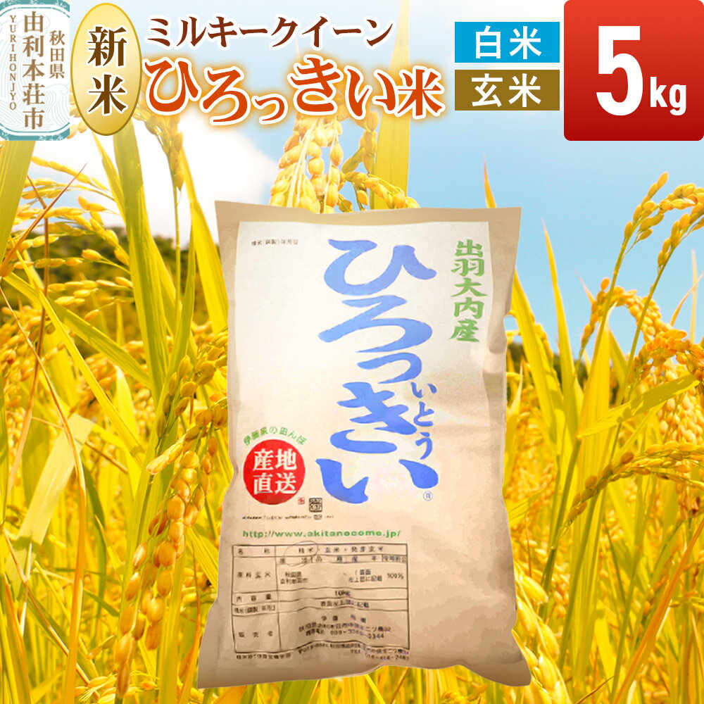 【ふるさと納税】【白米／玄米】 秋田県産 ミルキークイーン 5kg 令和7年産 ひろっきい米