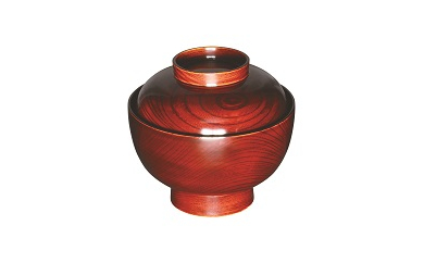 川連漆器　ケヤキ木地呂雑煮椀[C6103]