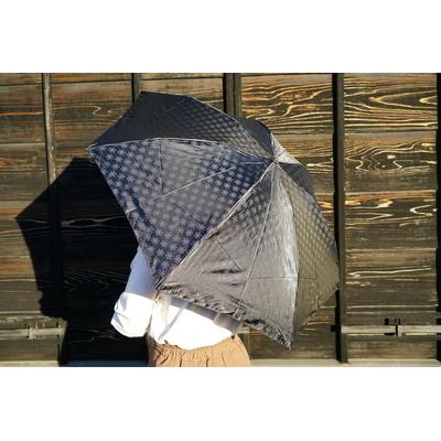 ふるさと納税 古河市 雪華模様の折り畳み傘(サイズ55cm)カラー:ブラック | 傘 かさ 折りたたみ傘 _BL01
