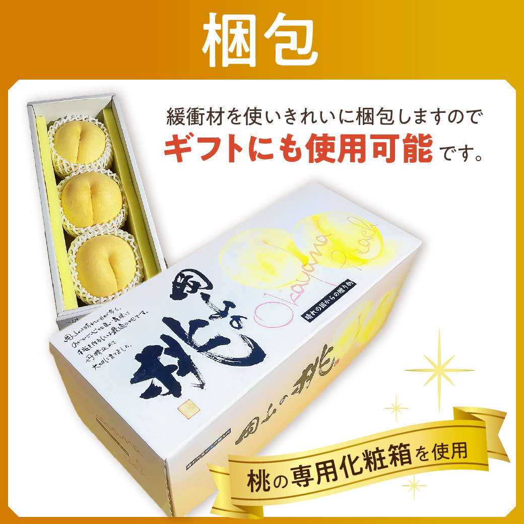 【令和８年発送分】岡山県産 白桃「ロイヤル」大玉3玉（令和8年7月から8月頃発送）【 岡山県産 白桃 大玉 ロイヤル 晴れの国おかやま 】