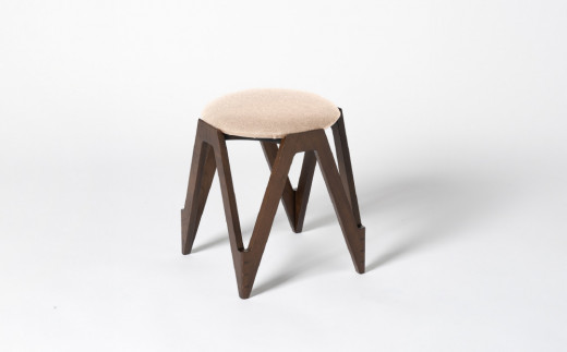 CO･DA･MA Low Stool＜ウォールナット＞（NC-121 ベージュ）