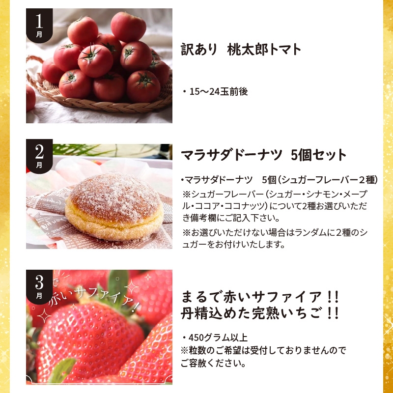 肉・魚・野菜・フルーツすべて詰まった旬の定期便(全12回お届け)　H028-077