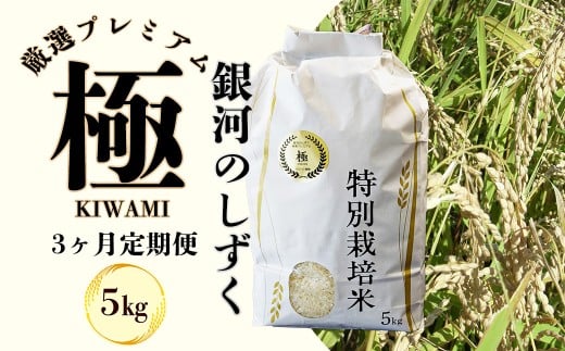 【3ヶ月定期便】【令和7年産】銀河のしずく 厳選プレミアム　極（kiwami)　5kg【2229】