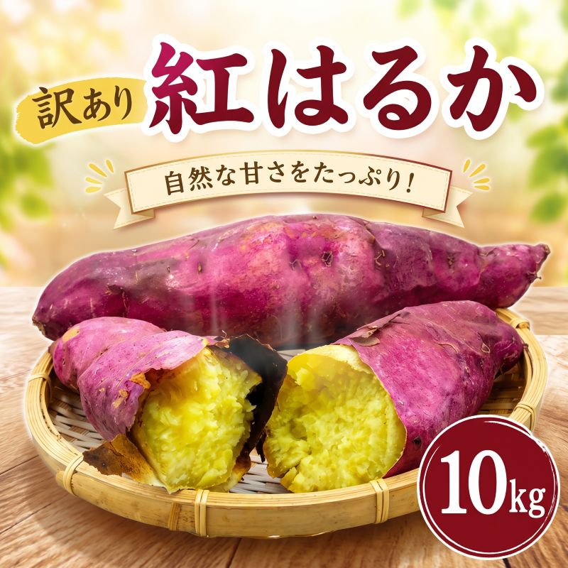 【ふるさと納税】 さつまいも 紅はるか 訳あり 約 10kg 【11月中旬～12月下旬発送】 芋 いも サツマイモ 生芋 甘藷 不揃い 土付き 無選別 ワケアリ 焼き芋 野菜 旬 国産 茨城県 鉾田市 クレストファーム 片岡農園