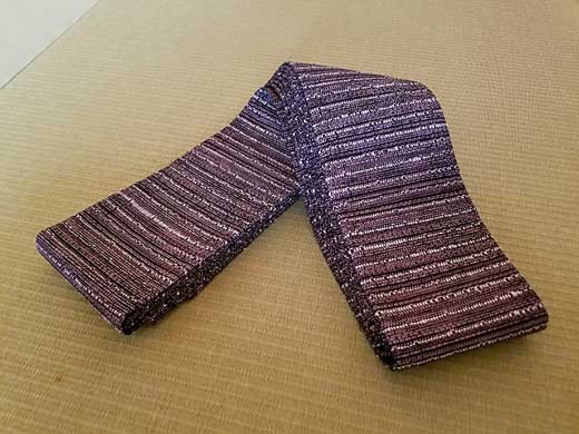 
丹後の藤布 角帯 「藤に和紙（小豆）」
