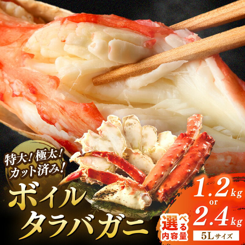 【ふるさと納税】選べる発送月・5Lサイズ／タラバ＆生ズワイ食べ比べ★特大！極太！カット済み ボイルタラバガニ5Lサイズ 1.2kg 2.4kg 生ズワイガニ 2肩 セット 選べる 内容量蟹 タラバガニ ふるさと納税 たらばがに ボイル かに カット タラバ ふるさと納税 カニ タラバ