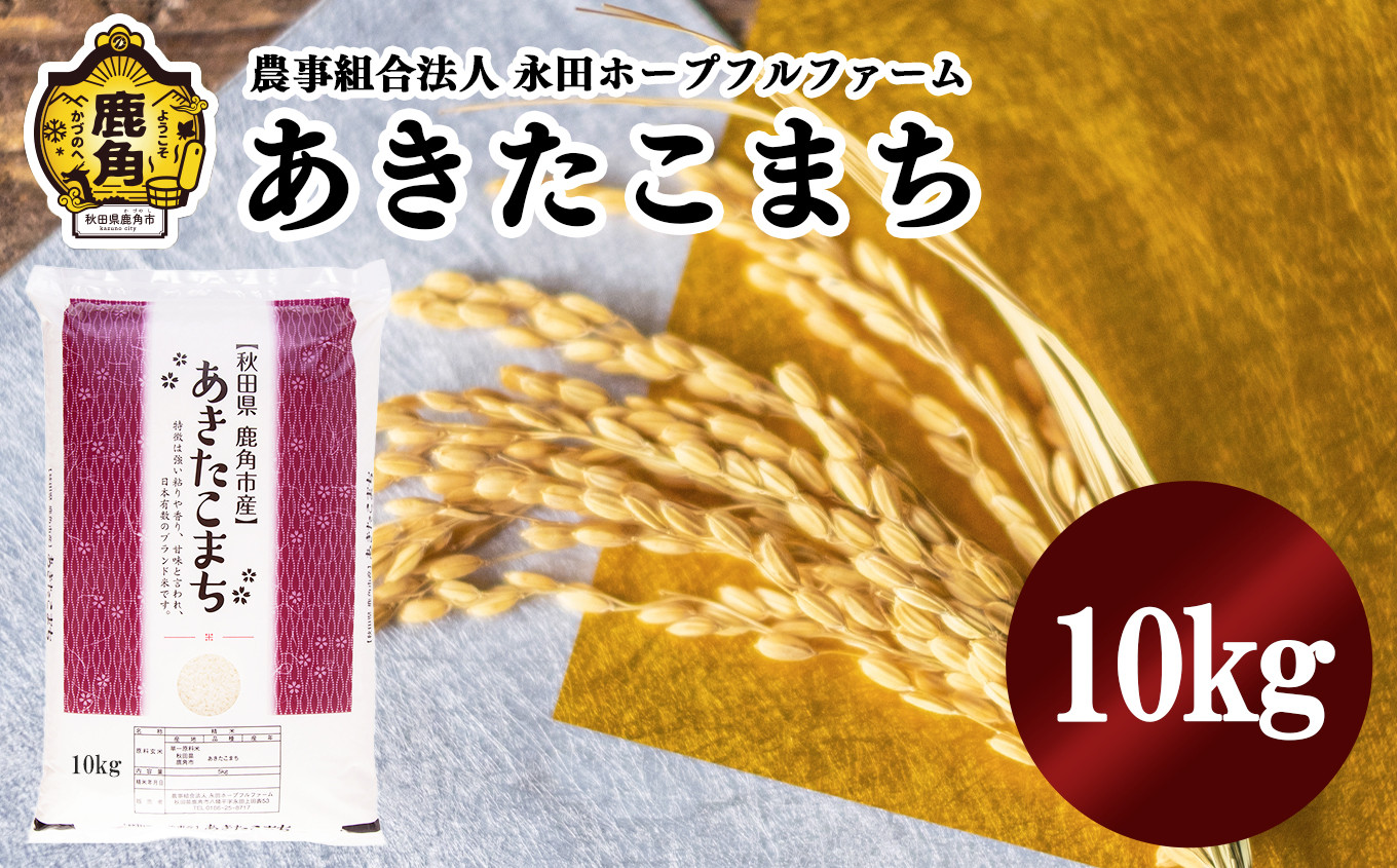 
令和5年産 鹿角八幡平水系で育った「 あきたこまち 」 10kg × 1袋 【永田ホープフルファーム】 白米 農林水産大臣賞 米 お米 こめ コメ 県産米 国産米 訳あり 10KG 10キロ 10k 10K １０K １０k １０キロ 10 ふるさと 納税 秋田県 あきた 鹿角市 鹿角 かづの
