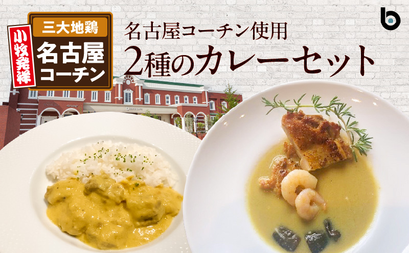 【ふるさと納税】名古屋コーチン 2種 カレー セット BRICK CAFE ブリックカフェ グリーンカレー バターチキンカレー スパイシー もも肉 人気 カフェ 電子レンジOK ボイル カレーライス 簡単調理 お取り寄せグルメ 時短飯 愛知県 小牧市 送料無料