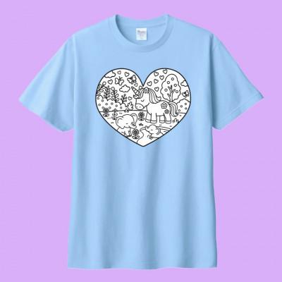 ふるさと納税 忠岡町 あうわぬりえ(ユニコーン柄、ブルー、110cm)