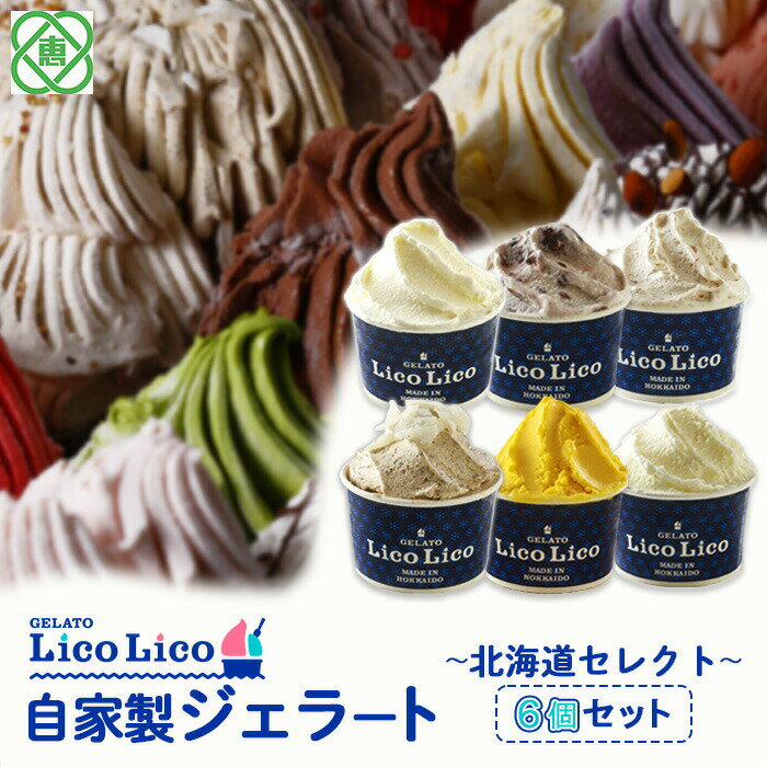 【ふるさと納税】「GELATO LicoLico」 自家製ジェラート/6個セット～北海道セレクト～（ミルク/温泉ミルク/黒千石きな粉餅/丸ごと蕎麦の実/かぼちゃ/小豆ミルク） ジェラート アイス カップ LicoLico リコリコ 北海道 恵庭市 恵庭 ふるさと納税【60002702】
