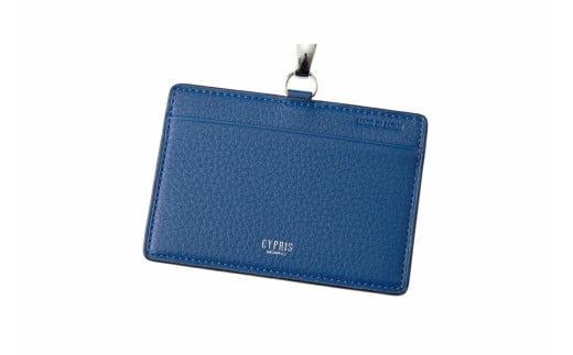 キプリス本革製ＩＤホルダー　カラー：ブルー【革小物 革製品 ソフトシュリンクレザー 牛革 しっとり シーンレス 職人 ＩＤホルダー カードケース】
