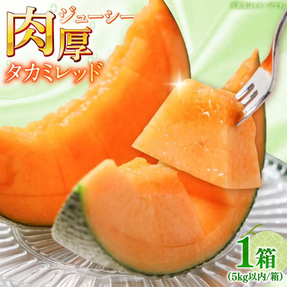 【2027年5月-発送】タカミメロン レッド 1箱 5kg以内（3?6玉） / メロン めろん フルーツ 果物 / 南島原市 / 南島原果物屋[SCV031]