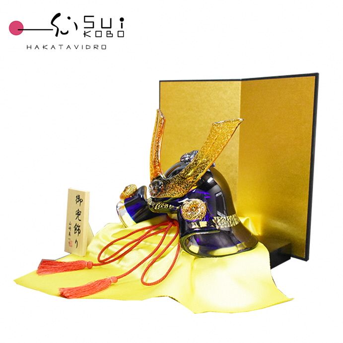 ガラスの武将兜　GK-15RO【粋工房】_HA1645