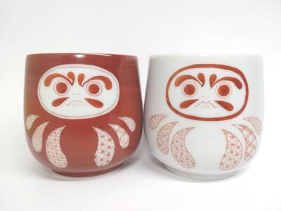 （ダルマ）組湯呑 紅白ダルマ 九谷焼  石川 金沢 加賀百万石 加賀 百万石 北陸 北陸復興 北陸支援