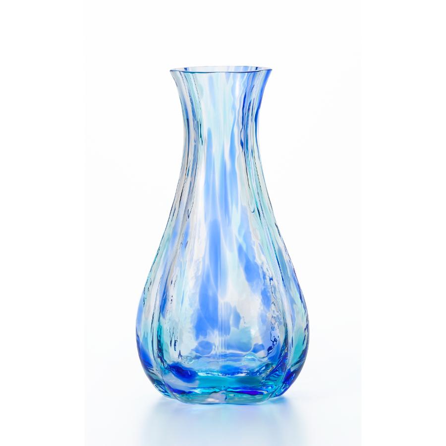 ＜津軽びいどろ＞花ひかり一輪挿し シーブルー