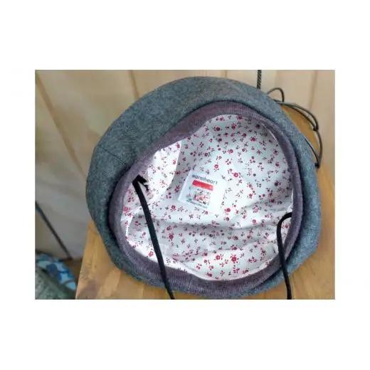 AO041【warmheart】子供用ボンボン付きベレー帽(マルベリーパープル) 53cm