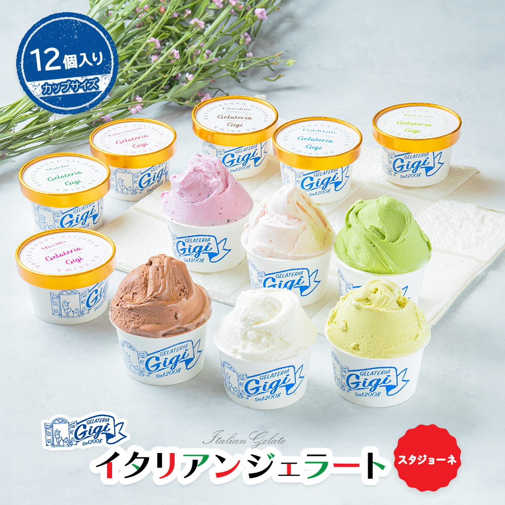ジェラテリアGigiイタリアンジェラート６種【カップサイズ12個】【43001602】
