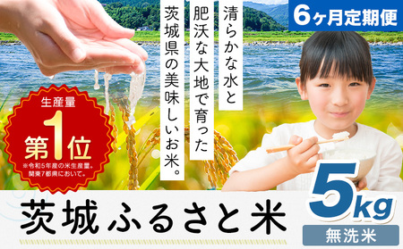 【6ヶ月定期便】米 茨城 ふるさと米 無洗米 5kg《申込月の翌月より出荷開始》茨城県 河内町 米 国産 お米 おこめ お弁当 おにぎり