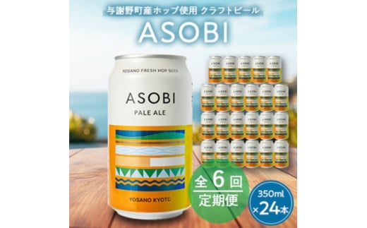 ＜毎月定期便＞＜与謝野町産ホップ使用クラフトビール＞ ASOBI　350ml ×24本セット全6回【4058789】