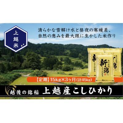 ふるさと納税 上越市 【発送月固定定期便】【先行予約】食味鑑定士厳選 上越産こしひかり[5kg×3袋]全3回