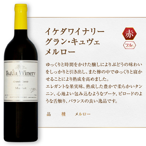 イケダワイナリー 2本セット【グラン・キュヴェ メルロー / セレクト白】（MG）C-1670【ワイン イケダワイナリー 赤ワイン 白ワイン 甲州市 山梨県】