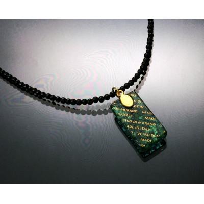 ふるさと納税 和泉市 ベネチアンガラス使いのブラックオニキスネックレス〈新緑〉 |  | 03