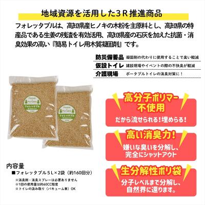 ふるさと納税 いの町 フォレッタブル　介護仕様　5L×2袋(簡易トイレ用木質凝固剤) |  | 01