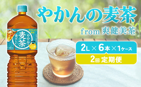 【2回定期便】やかんの麦茶 from 爽健美茶 PET 1ケース 2L×6本×2回 日本茶 お茶 麦茶 ペットボトル カフェインゼロ 常温 10営業日程で発送 常温 送料無料