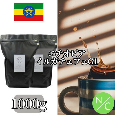【ふるさと納税】エチオピア モカ イルガチェフェG1 コンガ ナチュラル 中煎り 500g ×2【中挽き】【1681779】