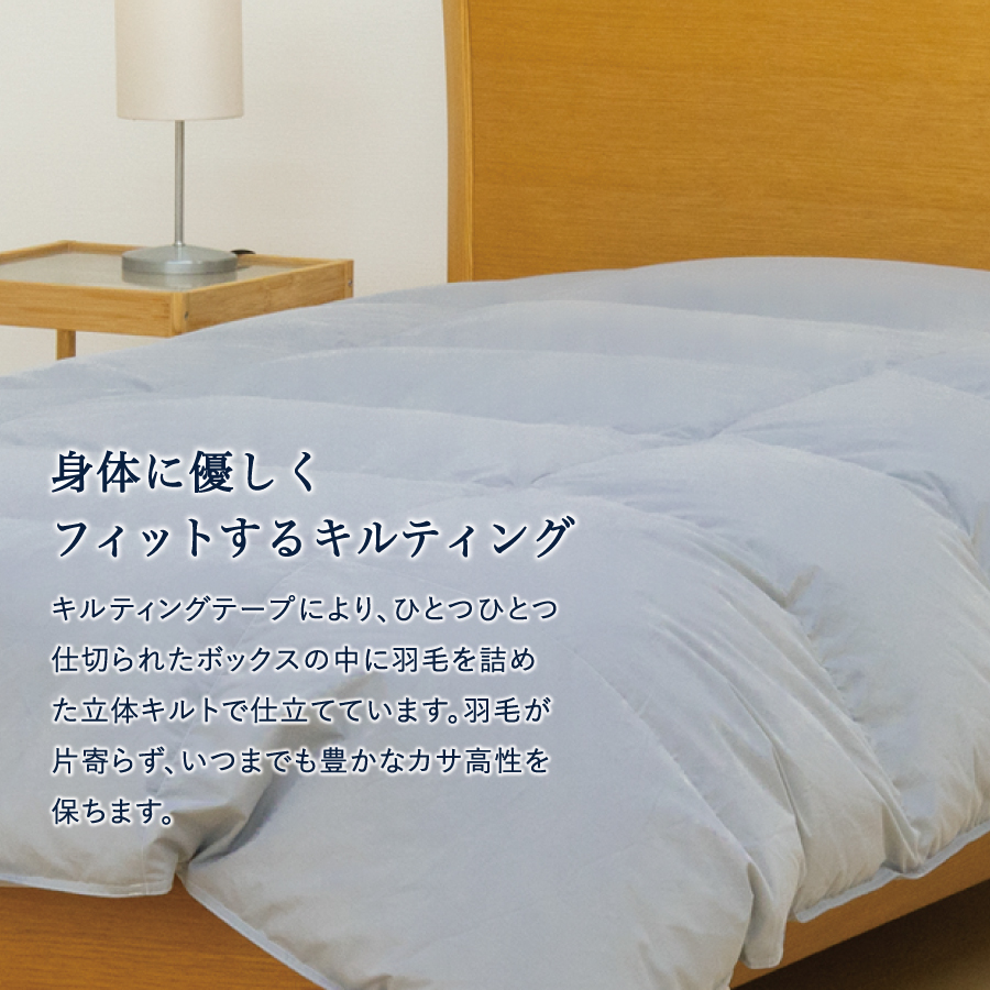 【数量限定】ちょうどいい薄手タイプの羽毛布団 ライトグレー シングル 羽毛量0.5㎏ 掛け布団 薄手（羽毛量 0.5㎏）