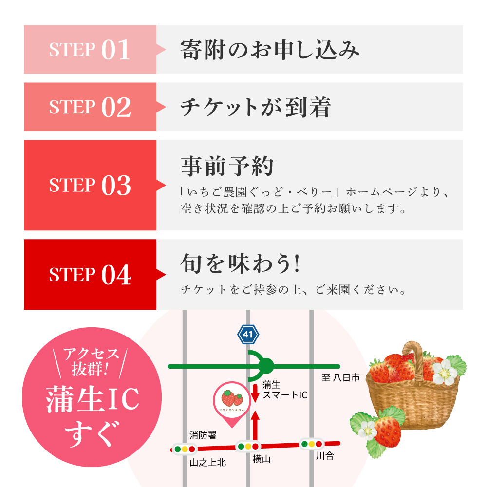 いちご狩りペア入場券 いちご農園ぐっど・べりー 滋賀県 東近江市 B-A12 いちご狩り ペア チケット 滋賀 食べ比べ 9種類 45分間 体験