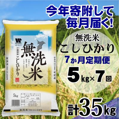 ふるさと納税 大網白里市 【毎月定期便】コシヒカリ 無洗米 5kg (5kg×1袋)全7回
