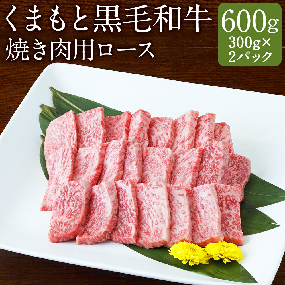 【ふるさと納税】くまもと黒毛和牛 焼き肉用ロース 合計600g 300g×2パック お肉 和牛 牛肉 カルビ 焼肉 熊本県産 九州産 国産 冷凍 送料無料